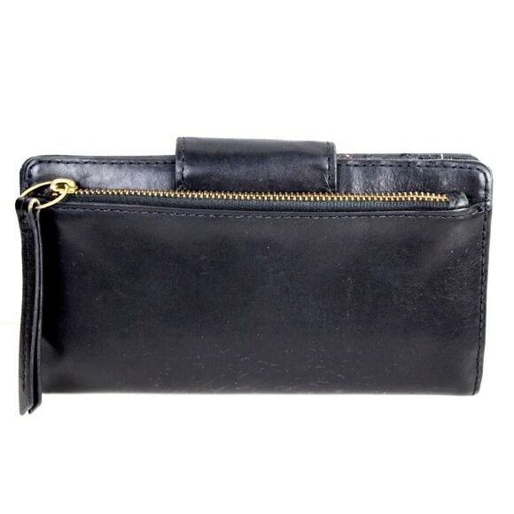 VTG FOSSIL BLACK GENUINE LEATHER ID CARD COIN HOLDER BILL BIFOLD WALLET (1) - Picture 3 of 9